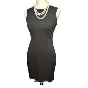 Striking Calvin Klein LBD Black‎ Fringe Dress Size 4
